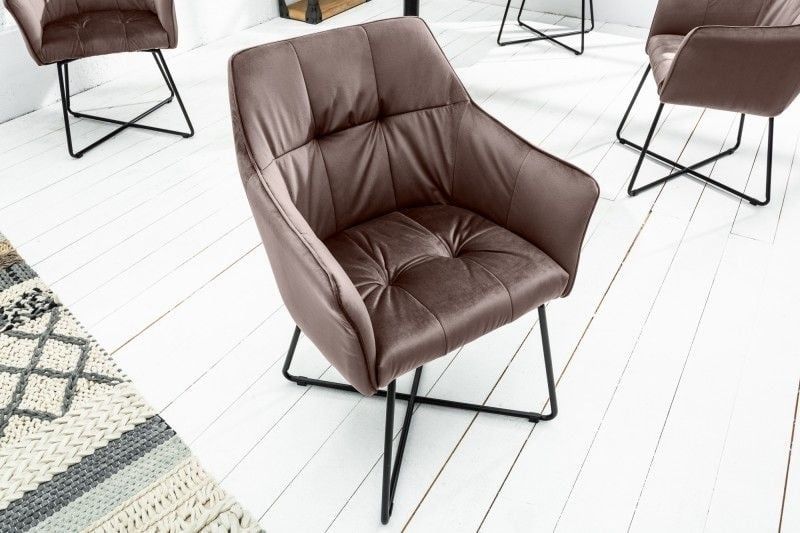 Exclusieve LOFT design stoel in fluweel – elegante eetkamertoon