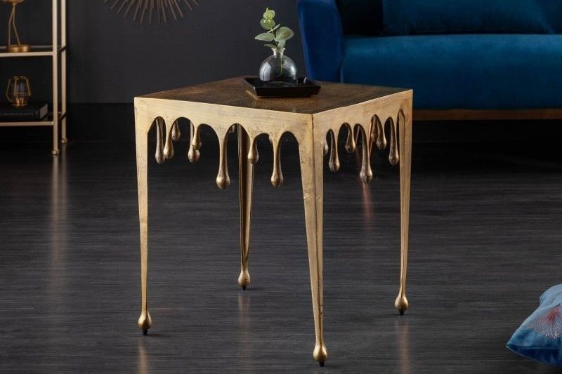 Extravagante Salontafel Liquid Line L – Gouden Druppel (46 cm) van Invicta Interior
