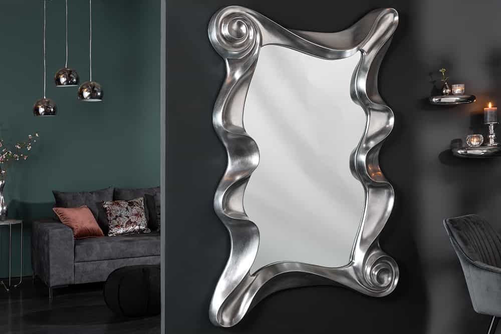 Extravagante wandspiegel ALICE 160 × 106 cm – Zilveren design van Invicta Interior