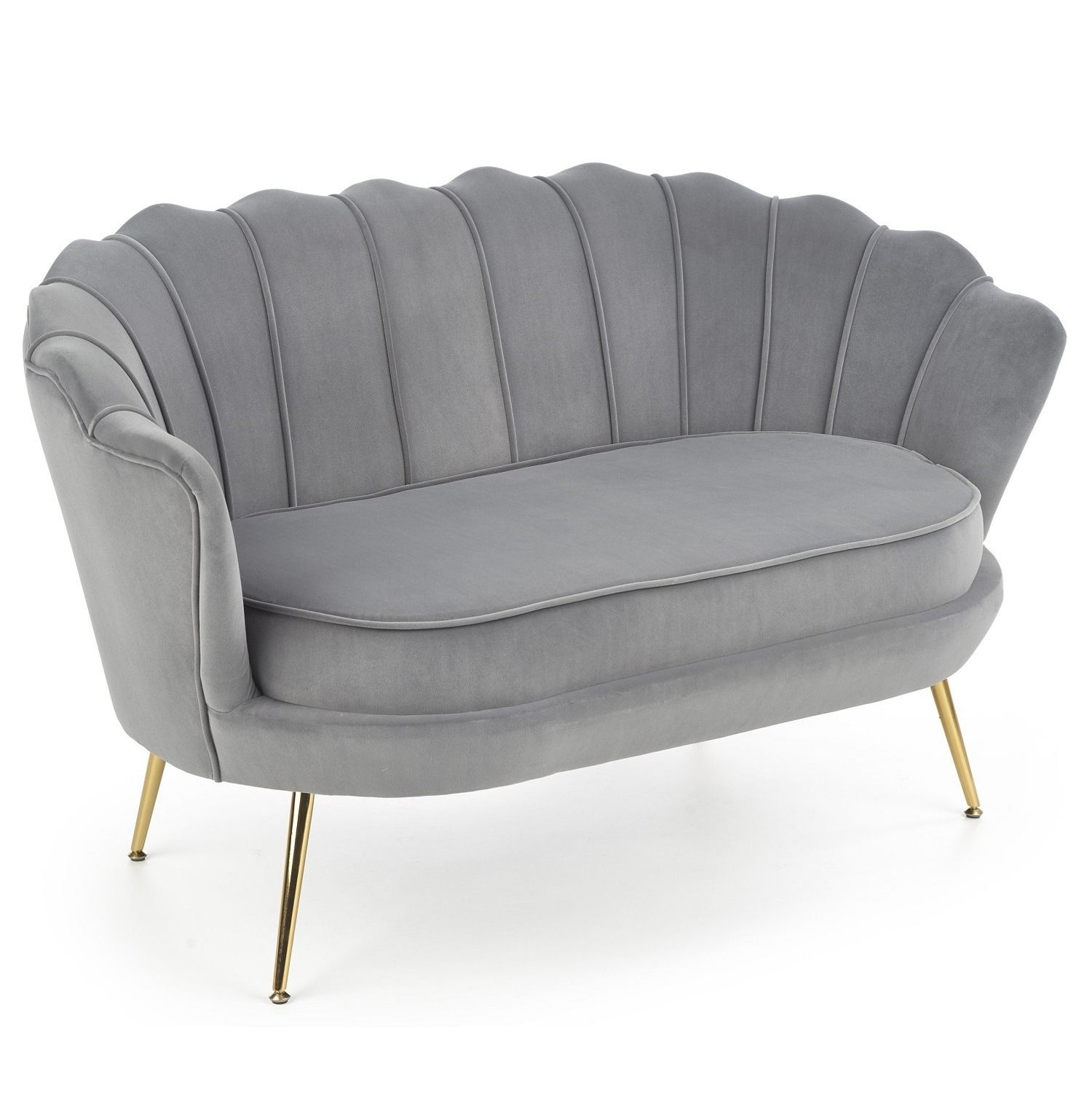 Fauteuil Amorinito XL – Luxe grijze comfortstoel met gouden poten