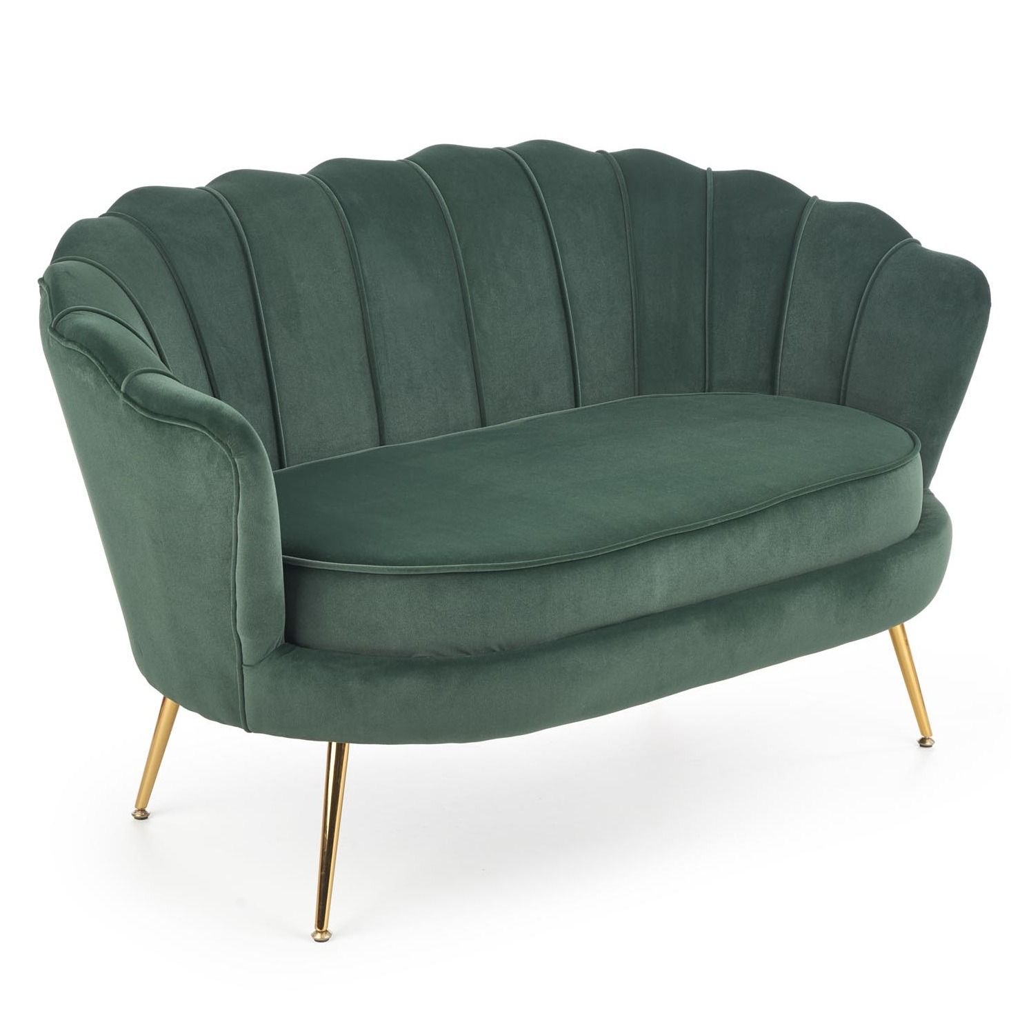 Fauteuil Amorinito XL – Luxe groene stoel met gouden poten (133 cm)