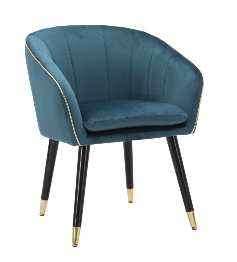 Fauteuil Parijs – Luxe Teal & Goud van Mauro Ferretti (62×58×78 cm)
