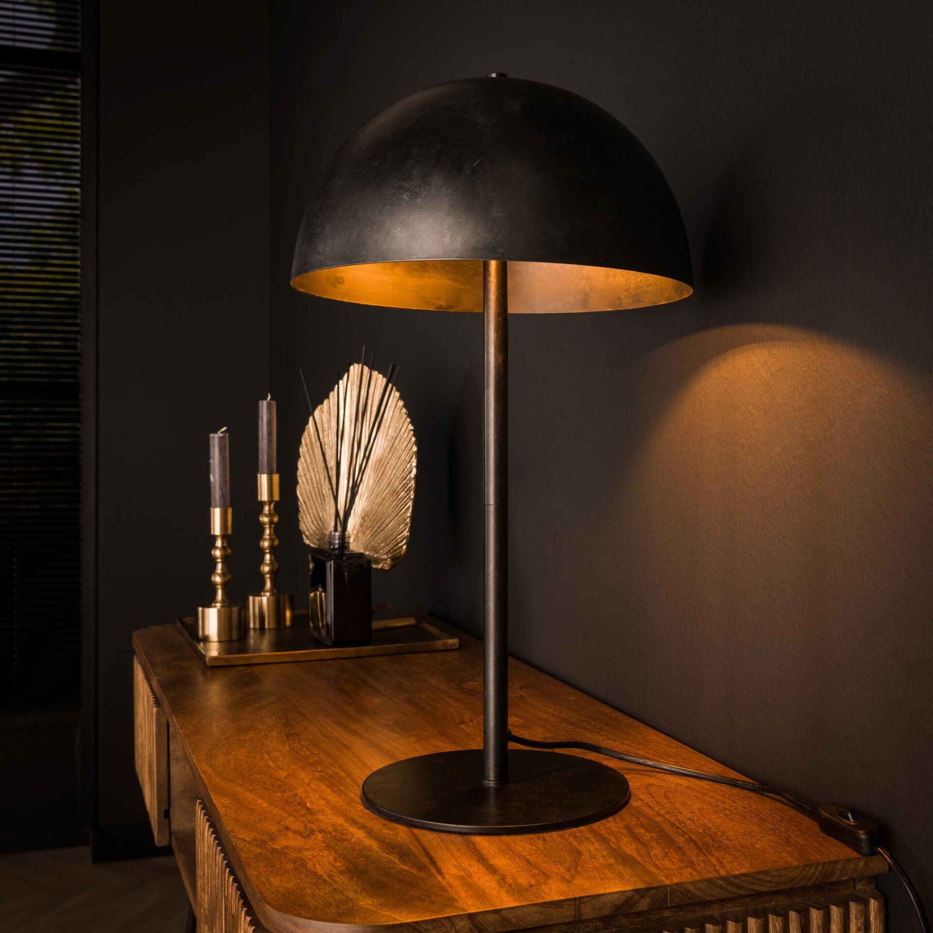 Favian Tafellamp in Metaal – Charcoal, Ø30 cm – Moderne Sfeer voor elke Kamer