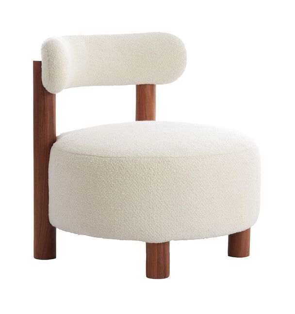 Ferentino Fauteuil van Light & Living – Comfortabel Acaciahout & Bouclé in Crème