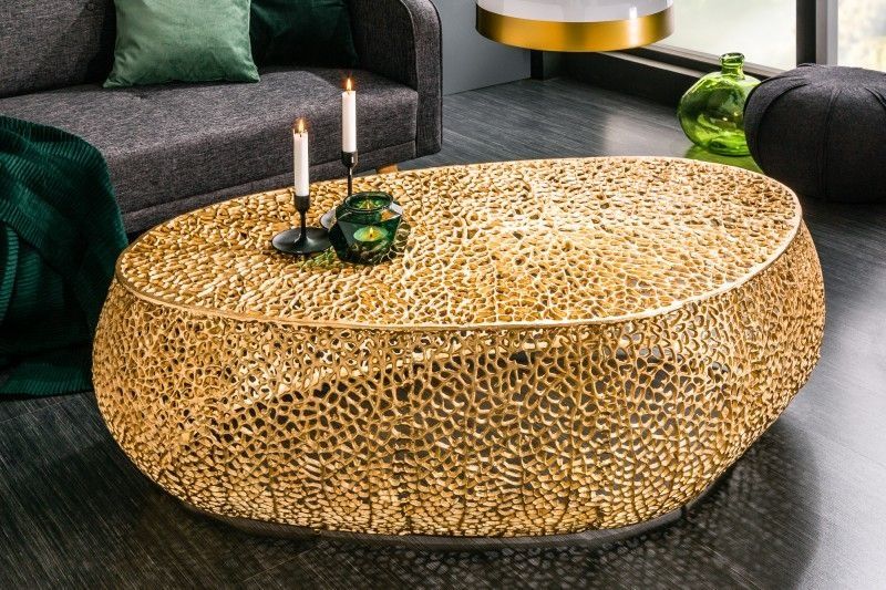 Filigraan Design Salontafel ABSTRACT LEAF – Luxe Gouden Accent voor uw Woonkamer