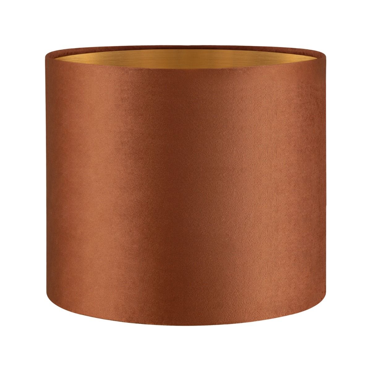Fluwelen Cilinder Lampenkap in Bruin & Goud – Luxe Accent voor Tafellamp & Pendellamp