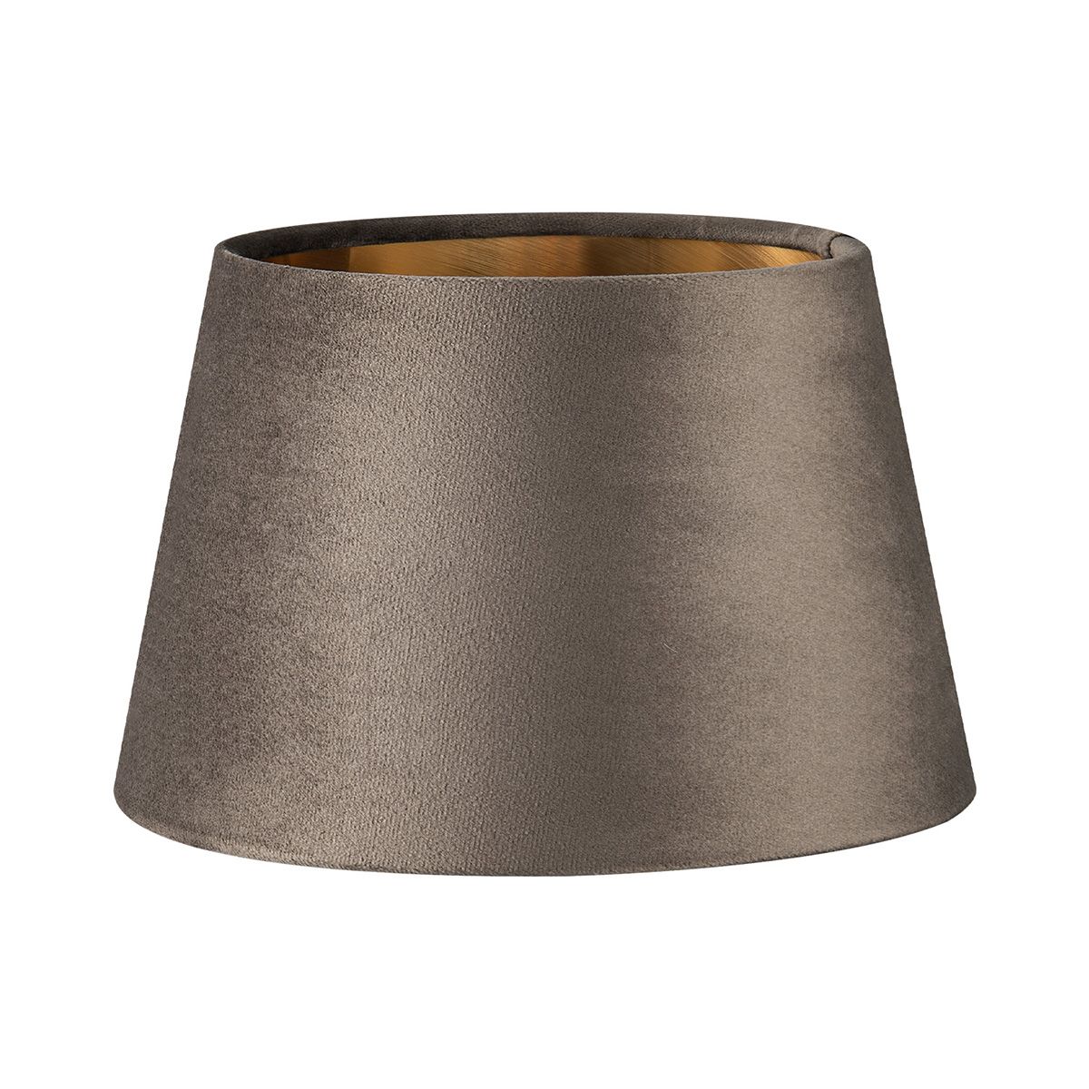 Fluwelen Conische Lampenkap Grijs & Goud – Luxe Tafellamp Accessoire (Ø20 cm)