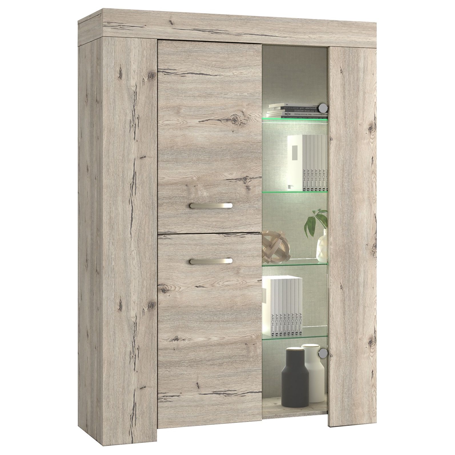 Forest Vitrinekast 120 × 170 cm – Elegante eiken opbergruimte met soft‑close