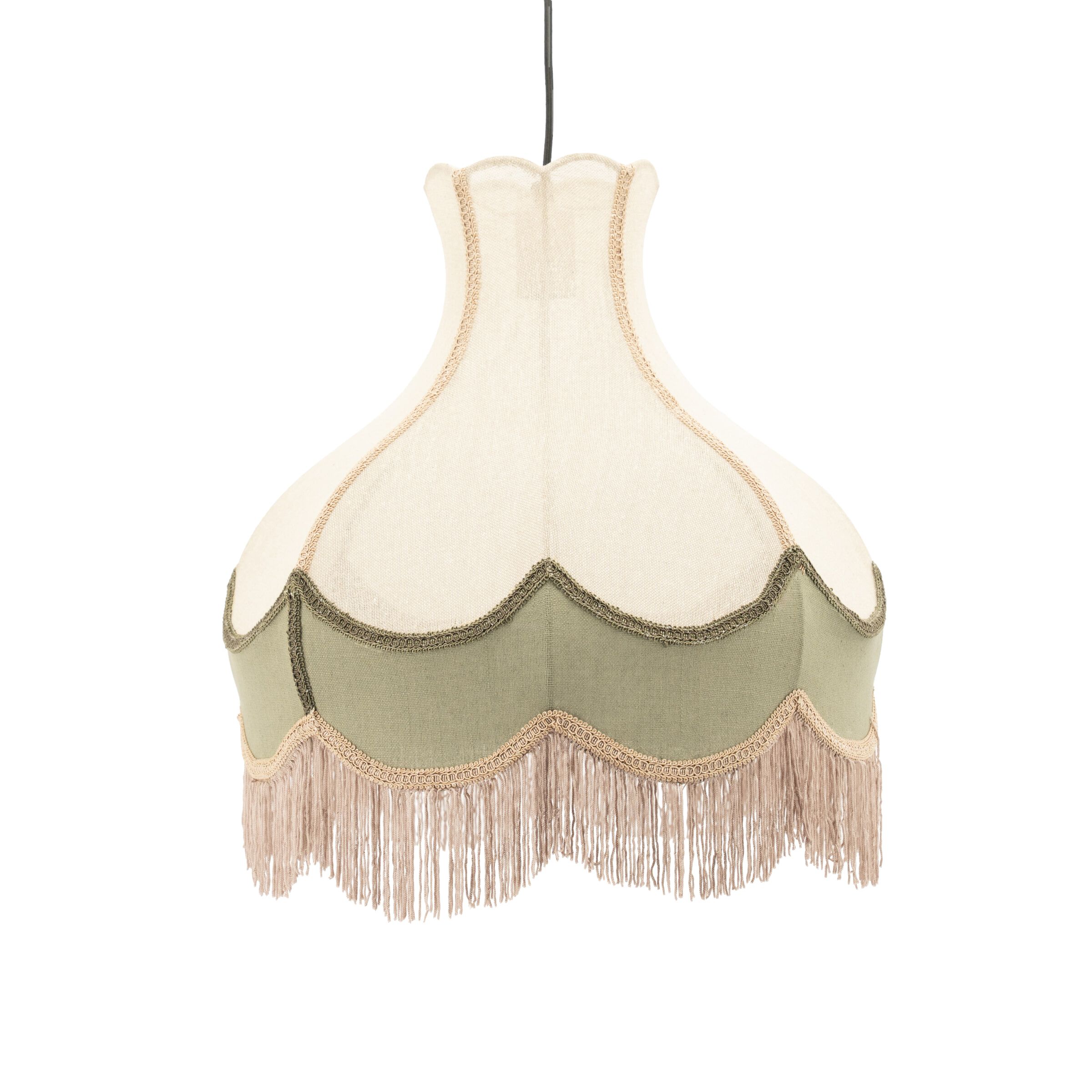 Fringaloo Hanglamp van By‑Boo – Elegant groen met natuurlijke materialen