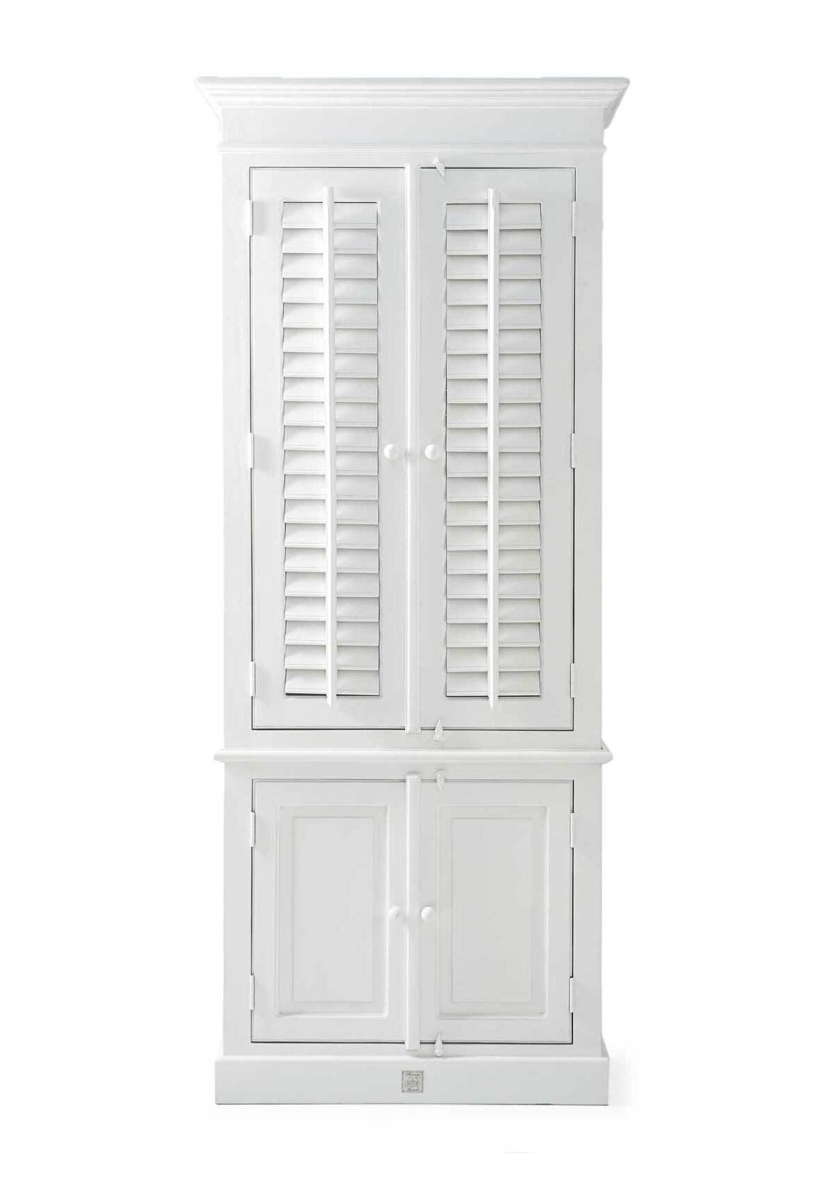 Frisse witte kledingkast van acaciahout – Rivièra Maison New Orleans