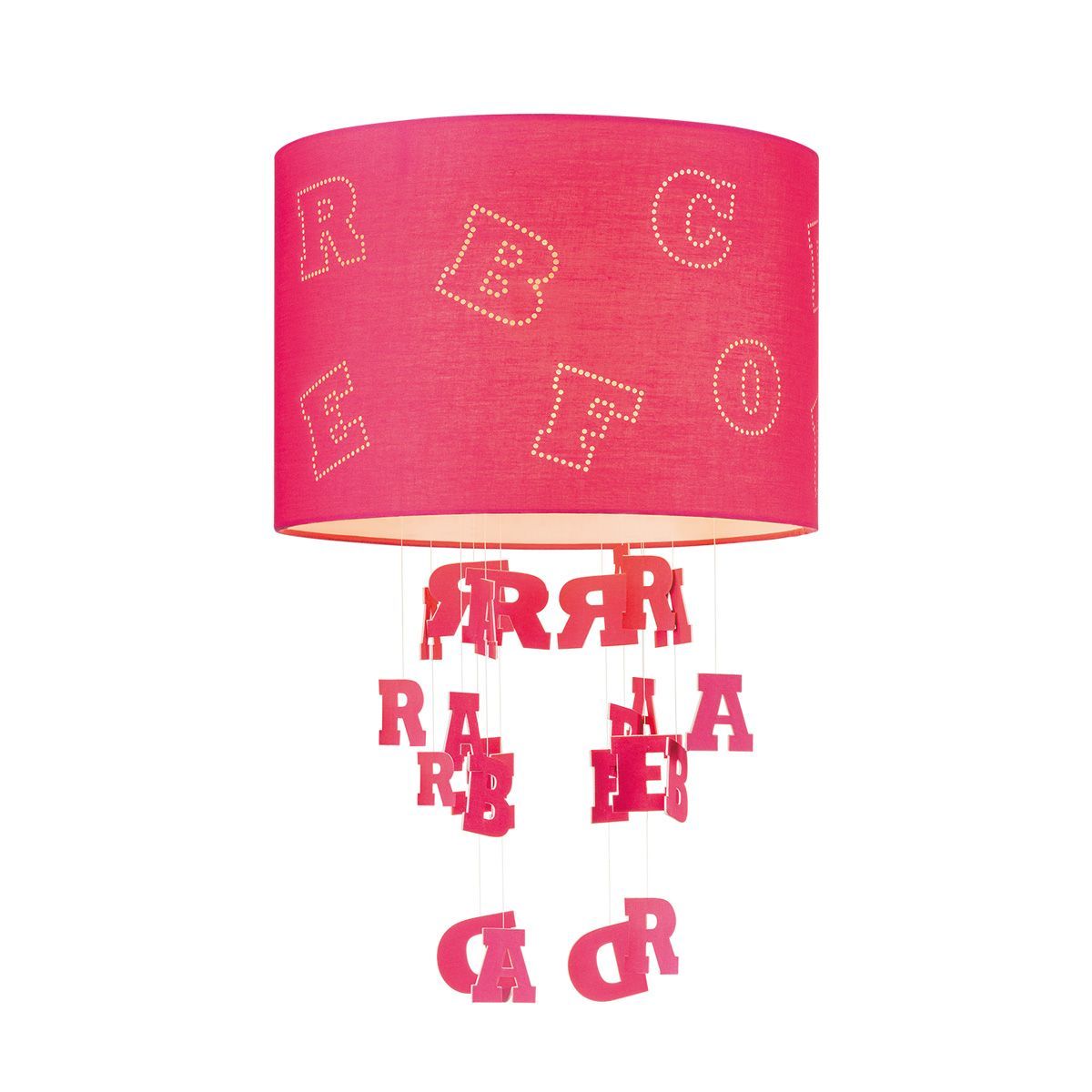 Fuchsia Letterlampenkap Ø 30 cm – Speelse Sfeer voor de Meidenkamer