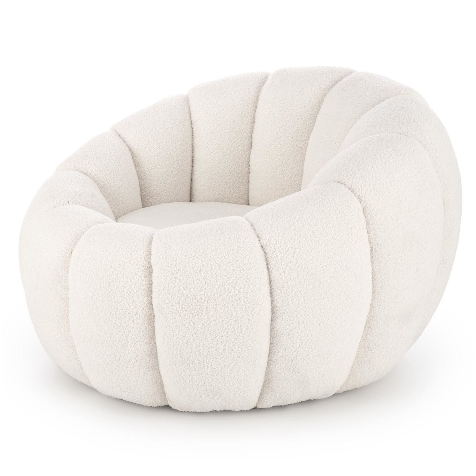 Gaspar ronde fauteuil in zachte crème – Luxe zitcomfort voor jouw woonkamer