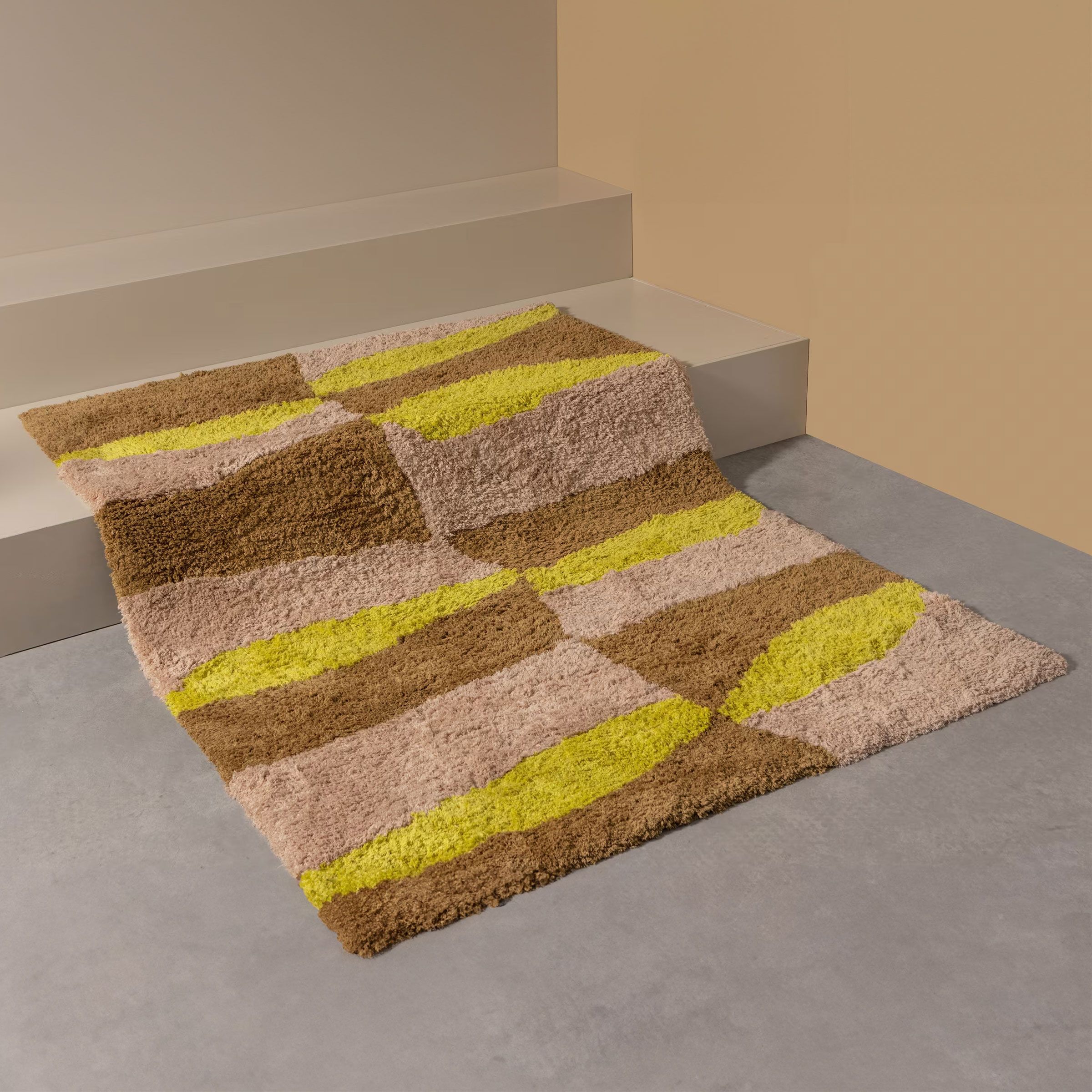 Geel & Kleurrijk WOOOD Musa Wol Vloerkleed 170 × 240 cm – Gezellig Design voor Jouw Zithoek