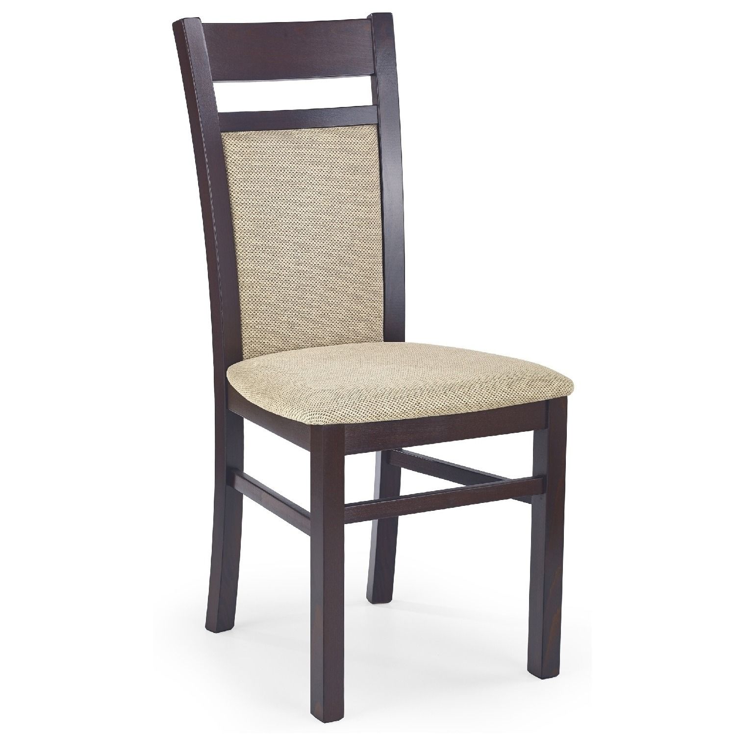 Gerard eetkamerstoel – warme walnoot met zacht beige