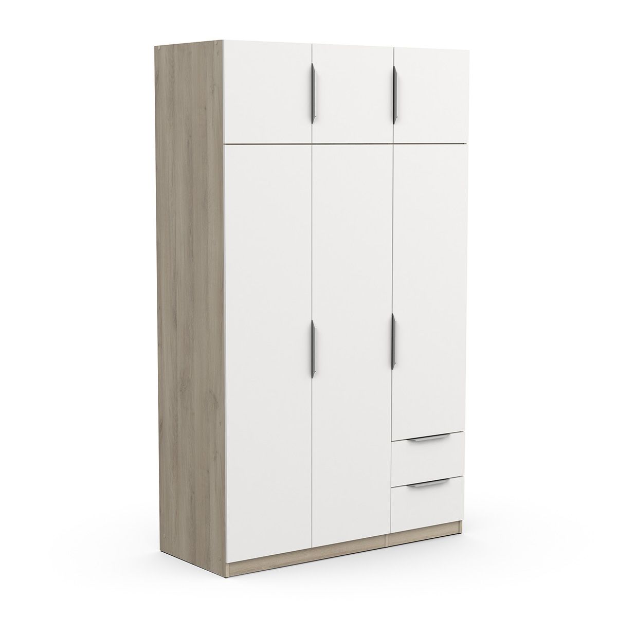 Ghost Inloopkast 6 Deuren & 2 Laden – Elegante Opbergoplossing in Eiken & Wit (120×203 cm)