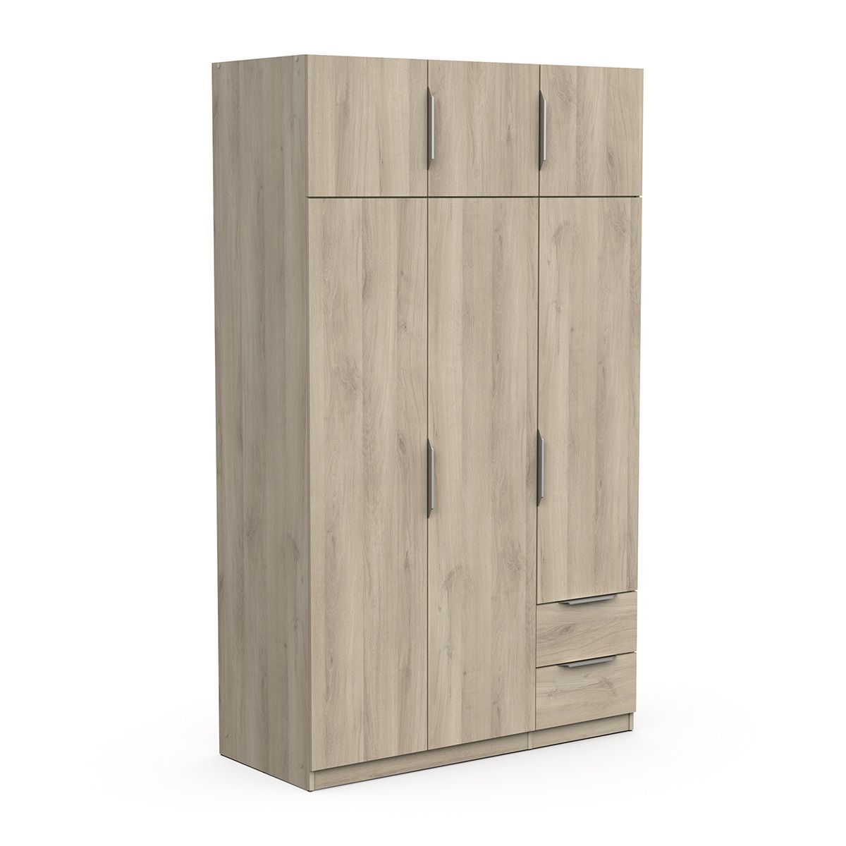 Ghost inloopkledingkast – 6 deuren, 2 laden, eiken 120 × 203 cm – Young Furniture
