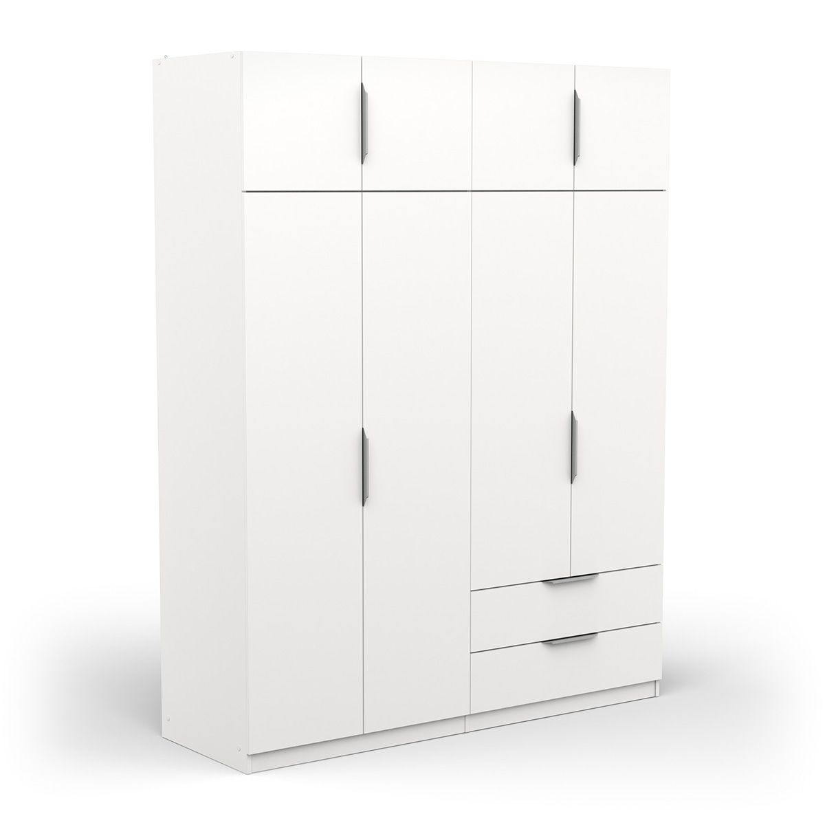 Ghost inloopkledingkast 8 deuren & 2 laden – strak wit, 160 × 203 cm