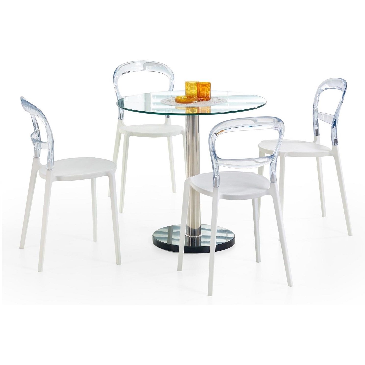 Glazen eettafel Cyryl – elegante ronde tafel 80 cm – Home Style