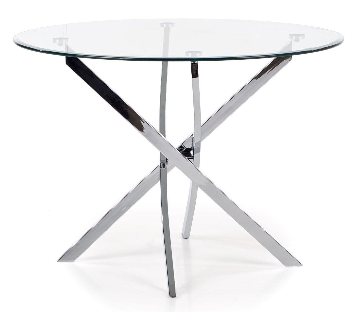 Glazen eettafel Raymond – 100 cm breed, chroomdesign van Home Style