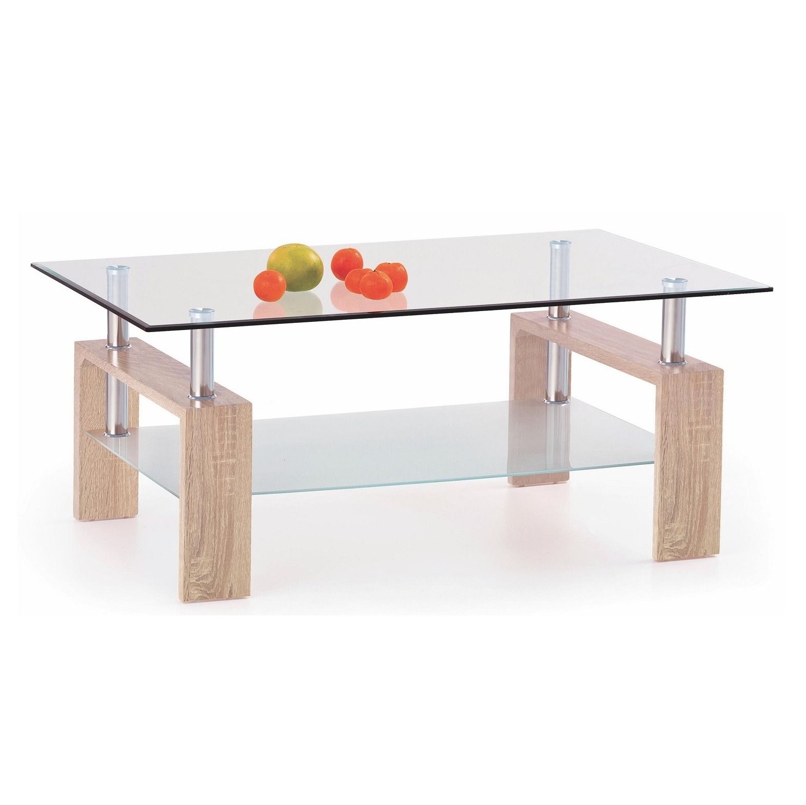 Glazen salontafel Diana H – 110 cm breed in Sonoma‑eiken van Home Style