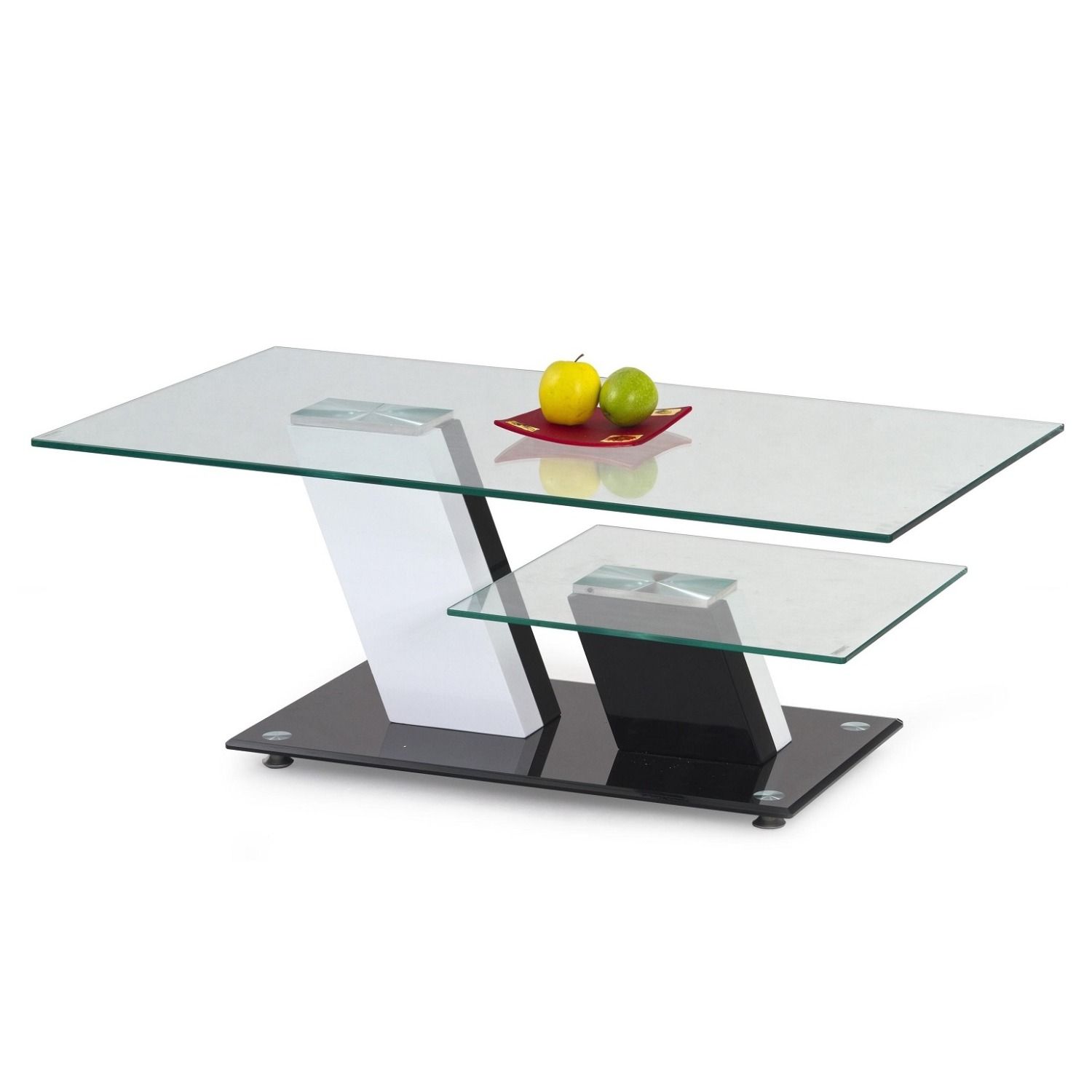 Glazen salontafel Savana – Strakke wit‑zwarte eyecatcher voor jouw woonkamer