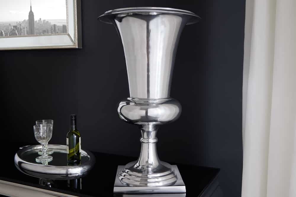 GOAL 75 cm zilveren plantenbeker – modern aluminium design van Invicta Interior