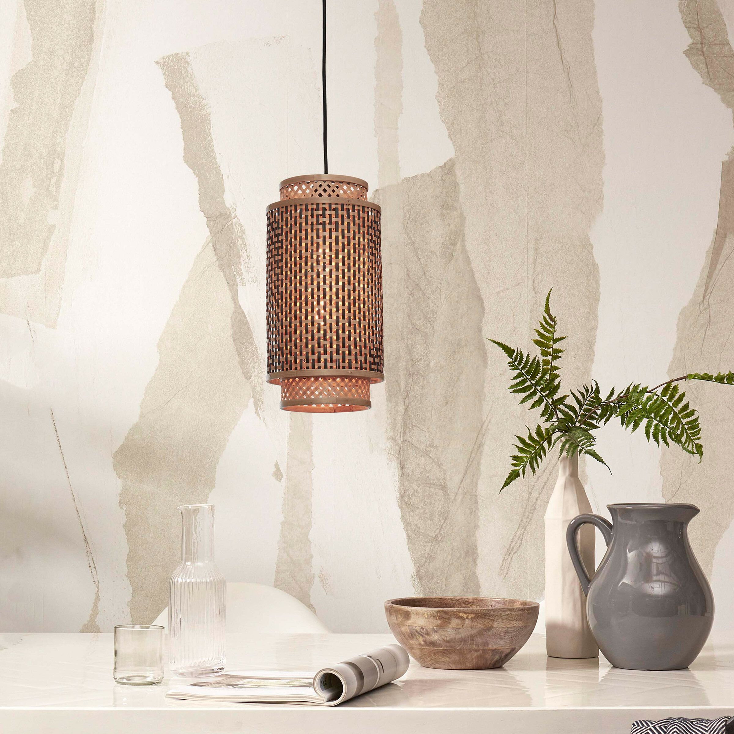 GOOD&MOJO Hanglamp Bhutan Bamboe – Natuurlijk, 35 cm