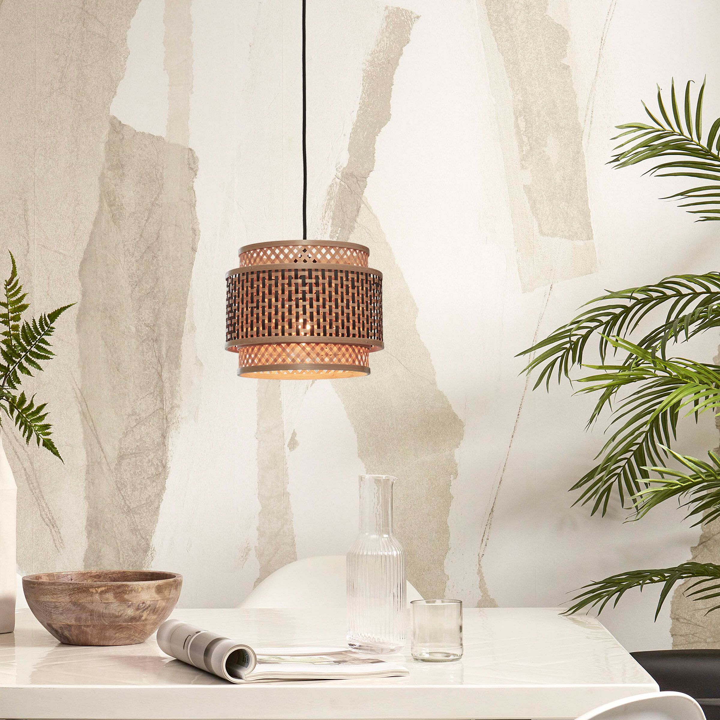 GOOD&MOJO Hanglamp Bhutan Bamboe – Natuurlijke sfeer in 25 cm