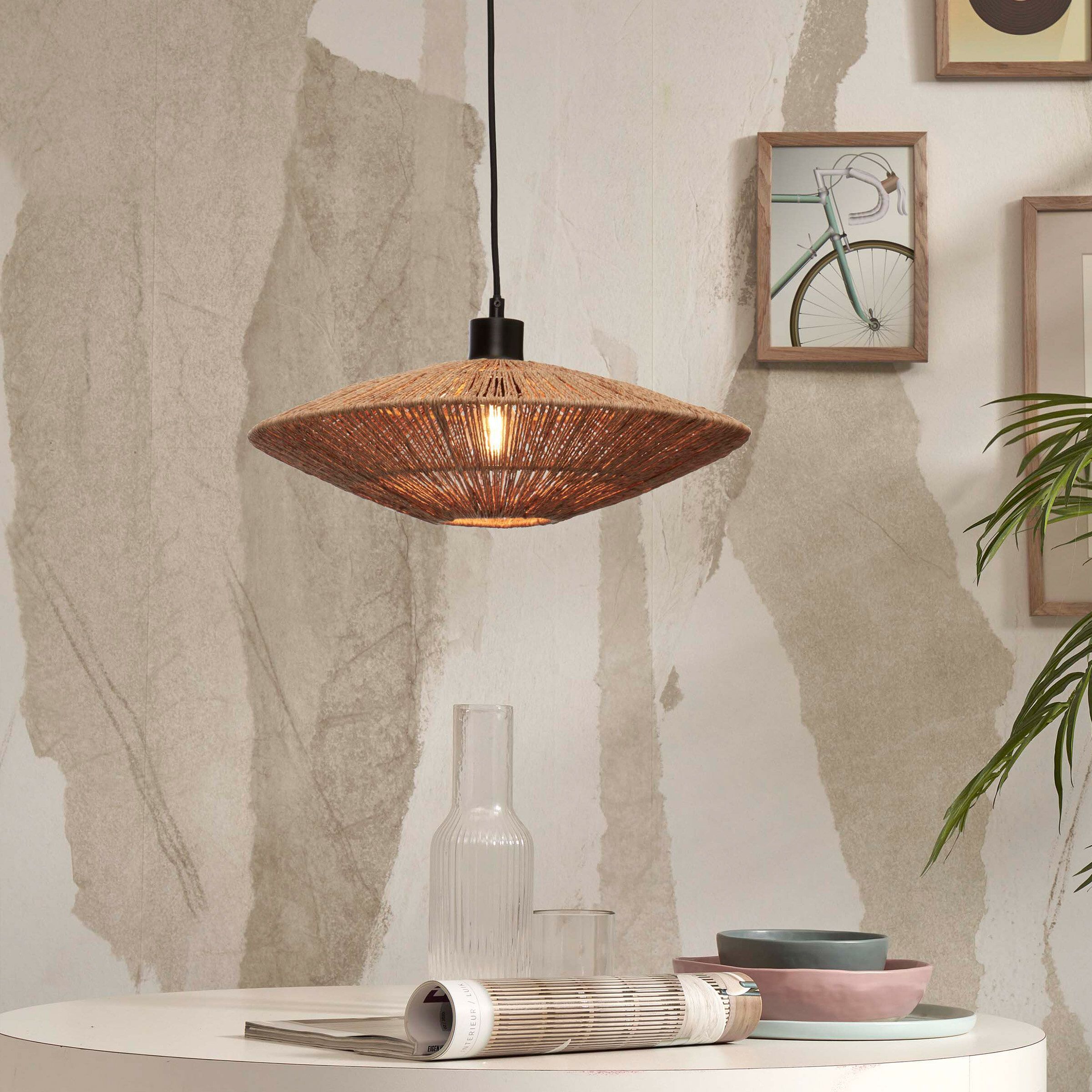 GOOD&MOJO Hanglamp Iguazu Jute 40 cm – Natuurlijke Lichtpunt in Naturel