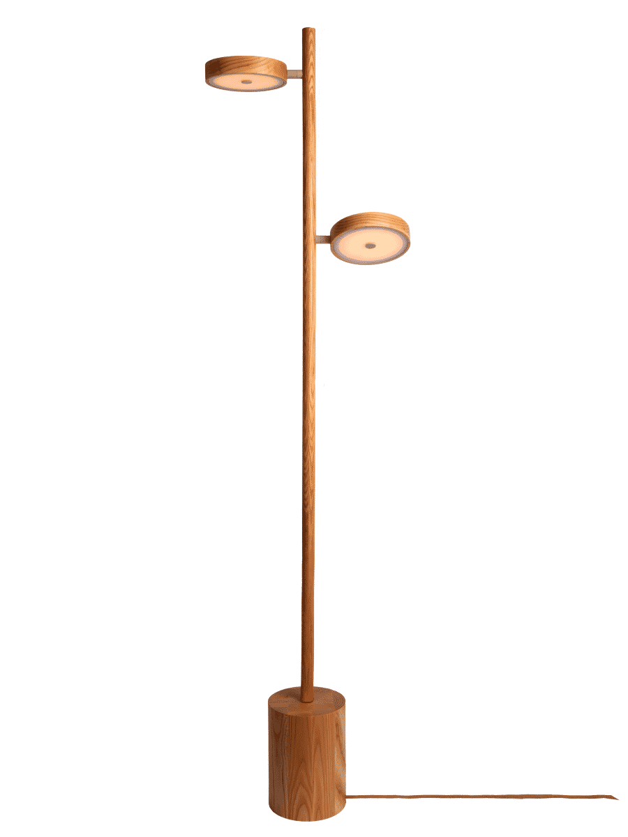 GOOD&MOJO Okinawa Vloerlamp in Essenhout – Naturel, 2‑lamp LED