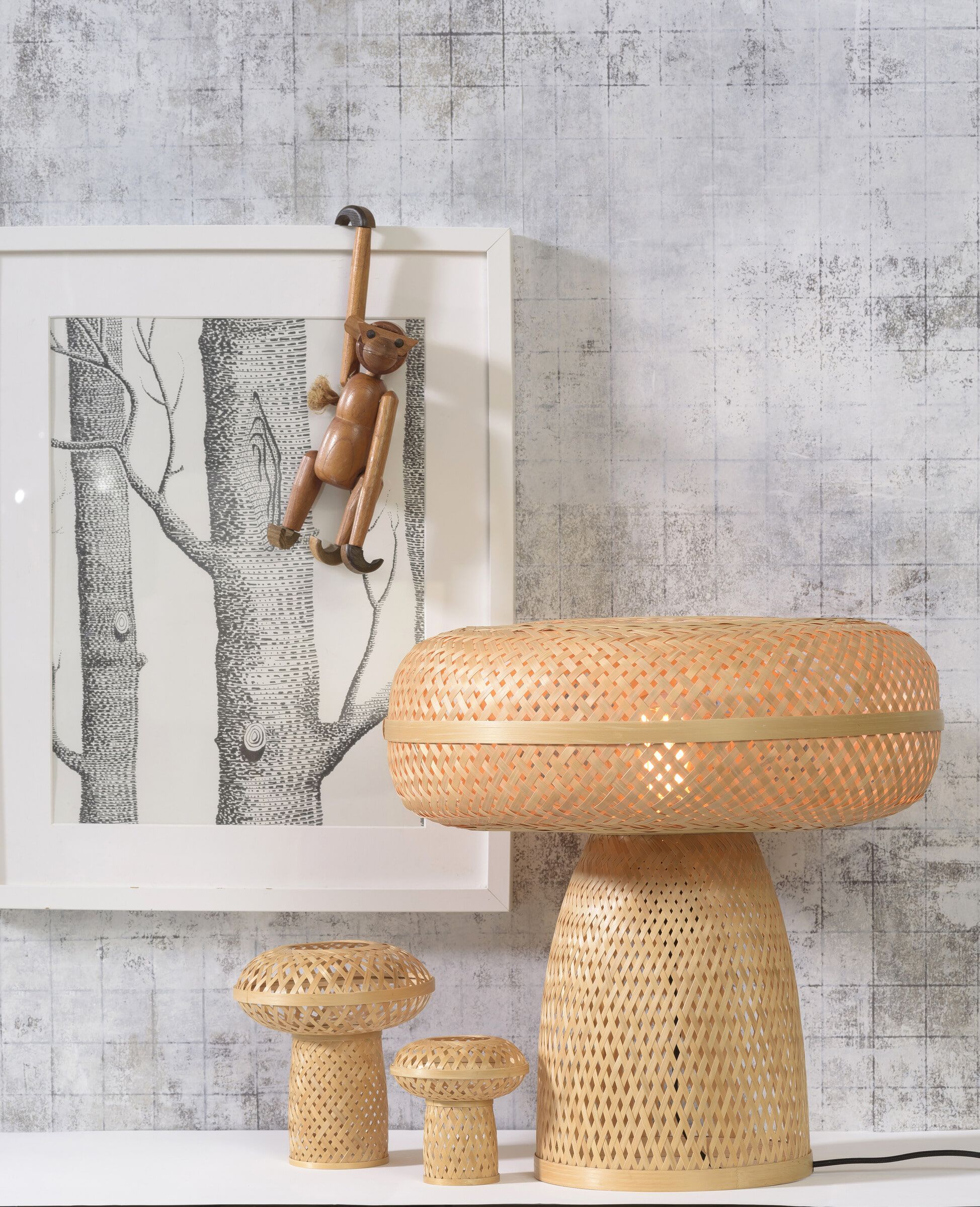 GOOD&MOJO Palawan Bamboe Tafellamp Set – Drie stijlvolle lampen voor elk interieur