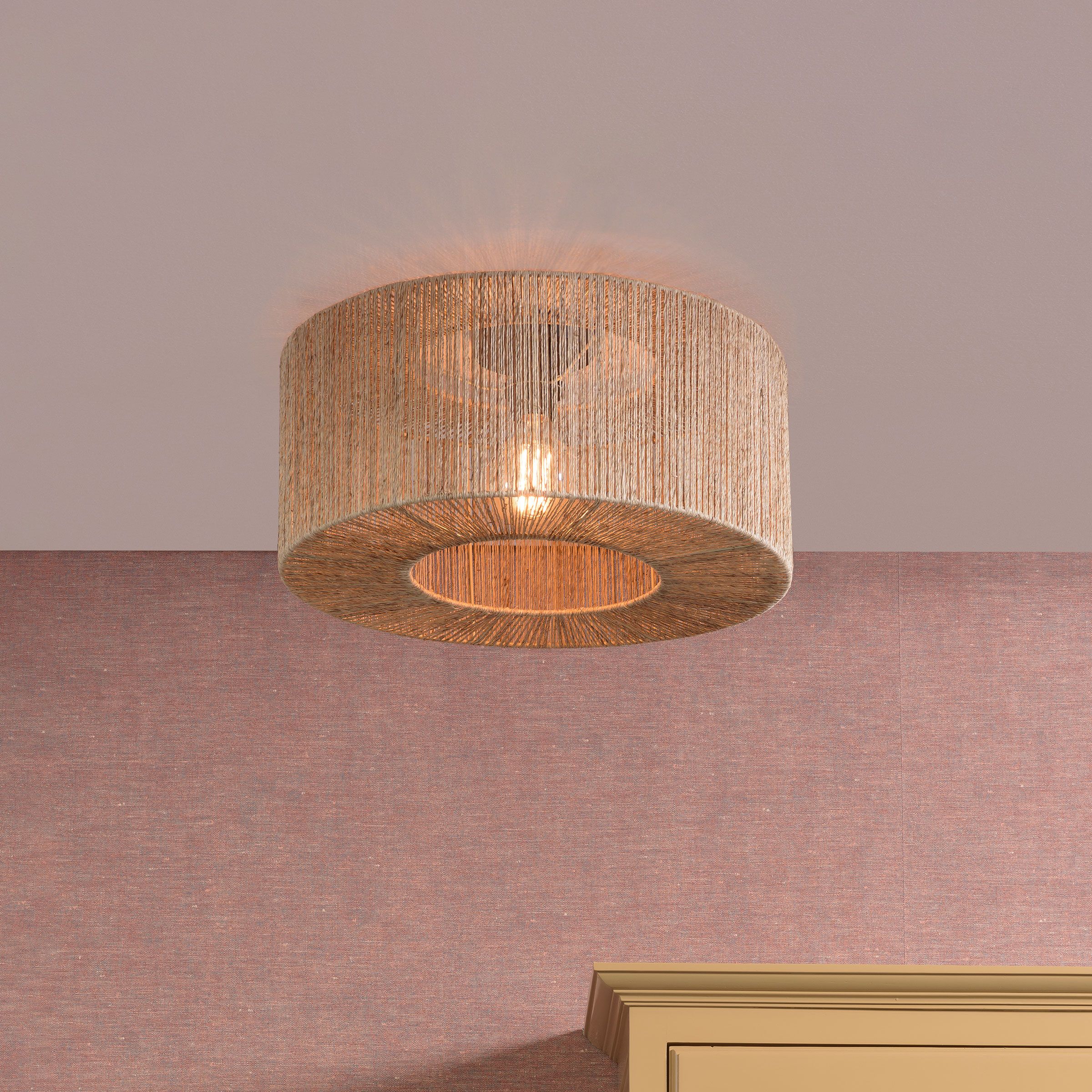 GOOD&MOJO Plafondlamp Iguazu – Natuurlijke jute in twee formaten