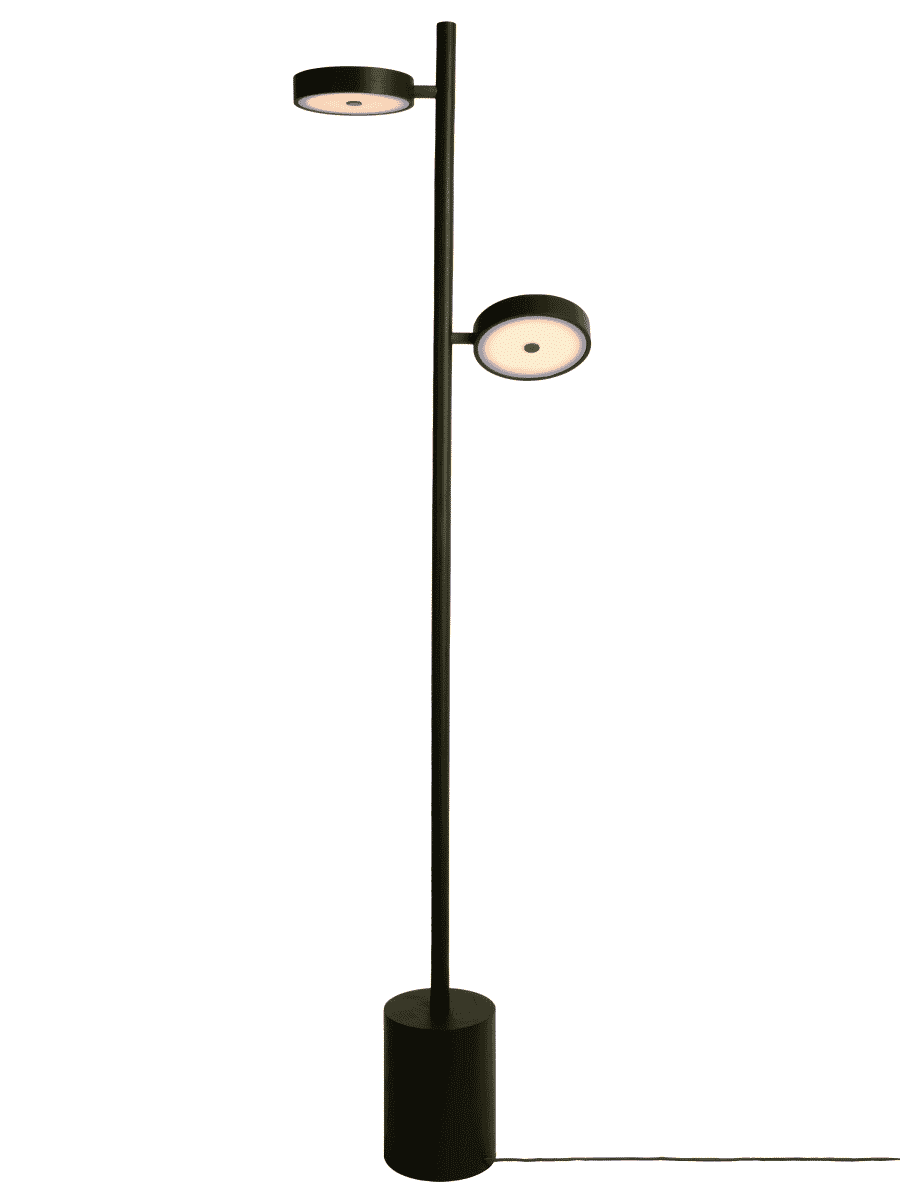 GOOD&MOJO Vloerlamp Okinawa – Groene Essenhouten Elegantie met Dubbele LED