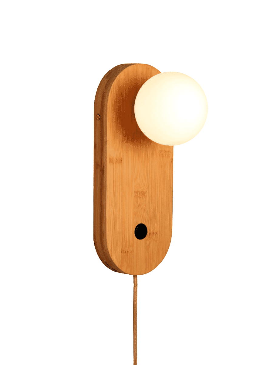 GOOD&MOJO Wandlamp Java – Natuurlijke bamboe & glas verlichting voor elke muur