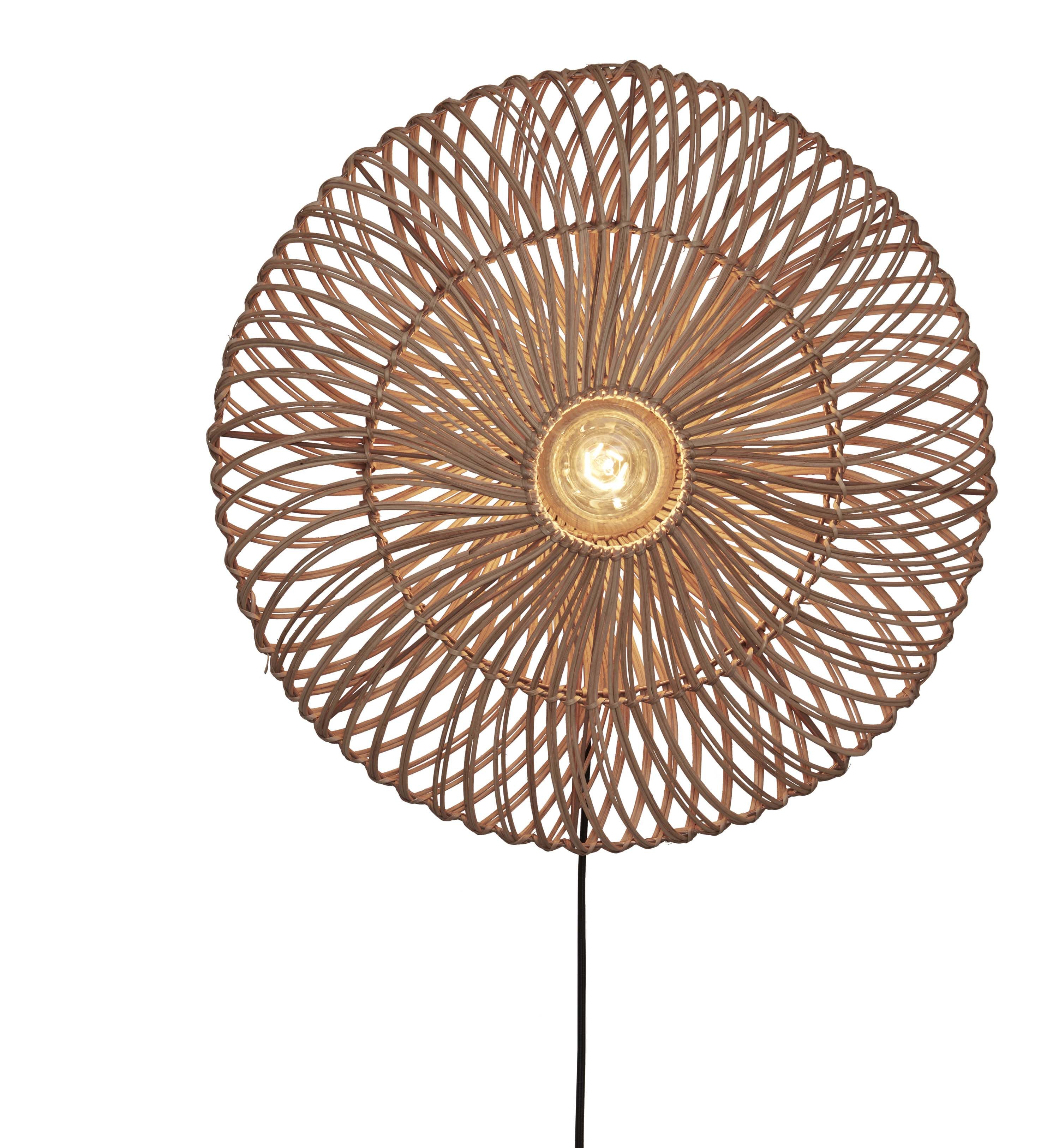 GOOD&MOJO Wandlamp Zanzibar Rotan – Naturele 55 cm wandverlichting