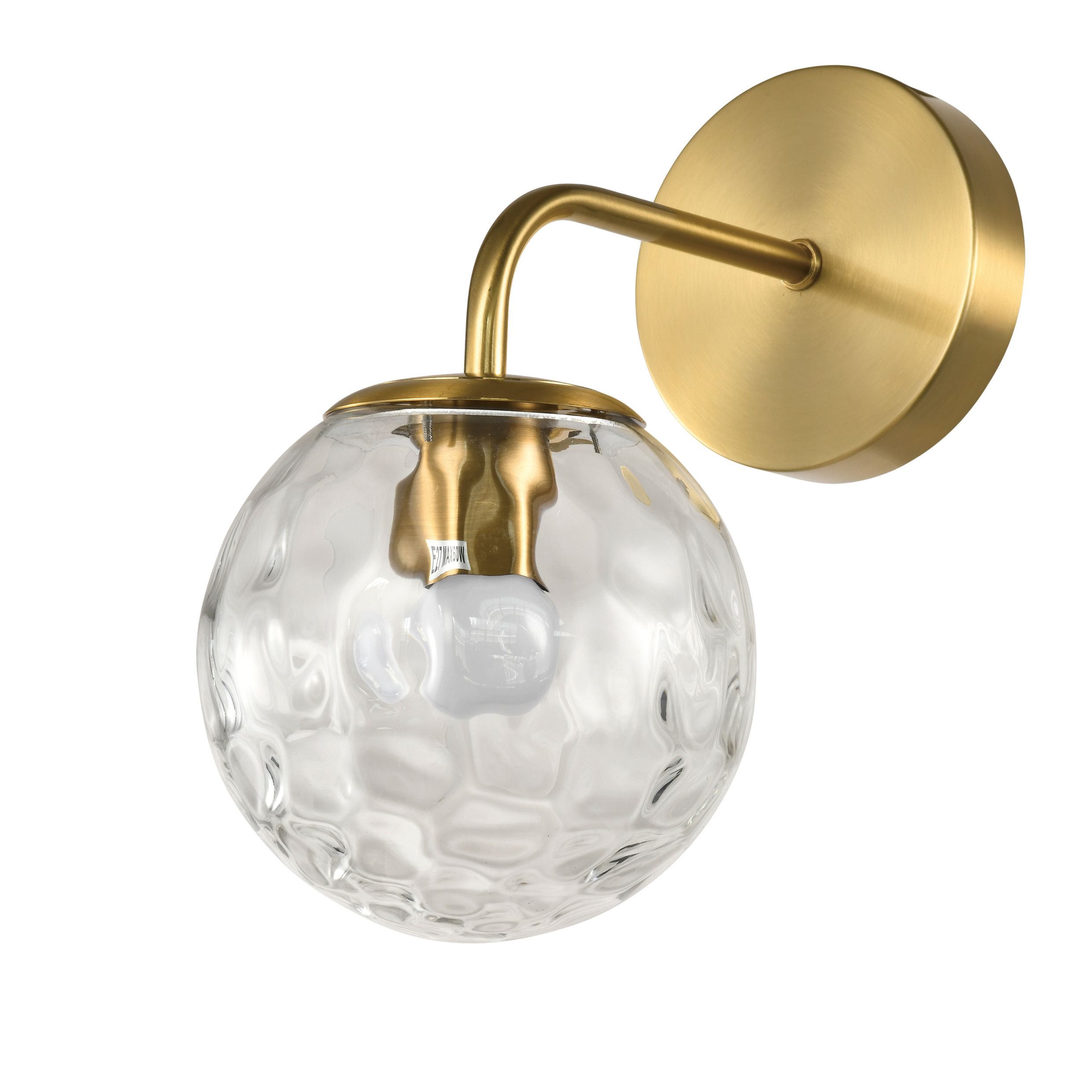 Gouden QUVIO wandlamp met glazen bol – luxe accent voor elke muur