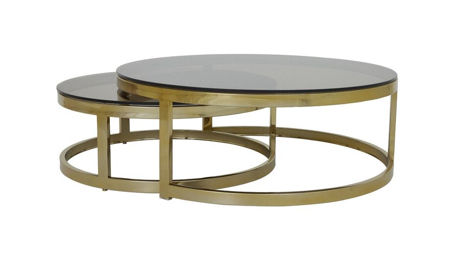 Gouden ronde salontafelset Milagro van Light & Living – Elegante focus voor elke woonkamer