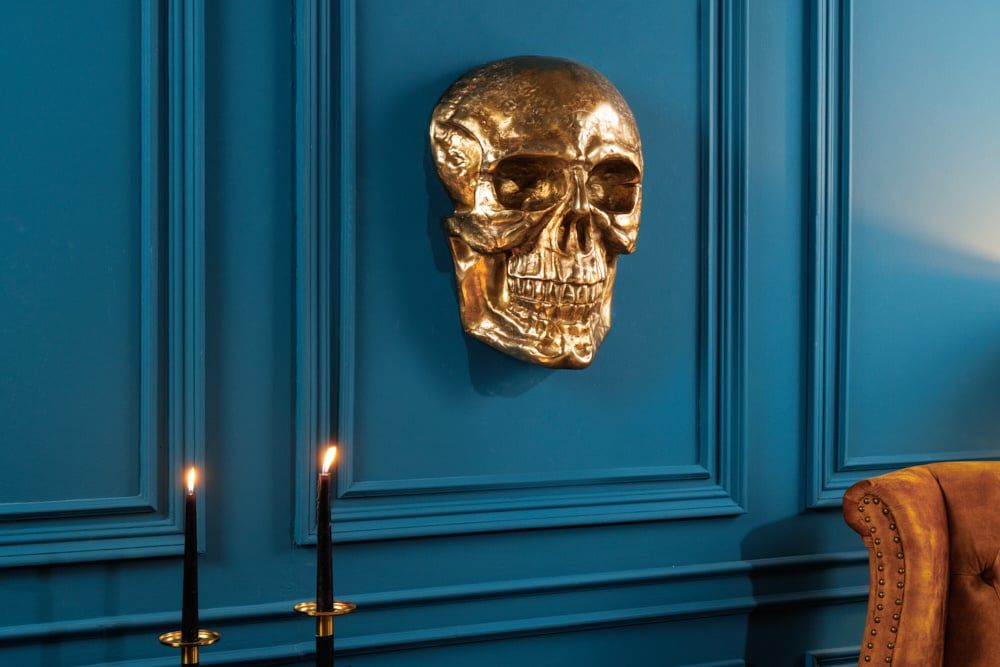 Gouden Skull XXL Wandsculptuur – Exclusief Design van Invicta Interior