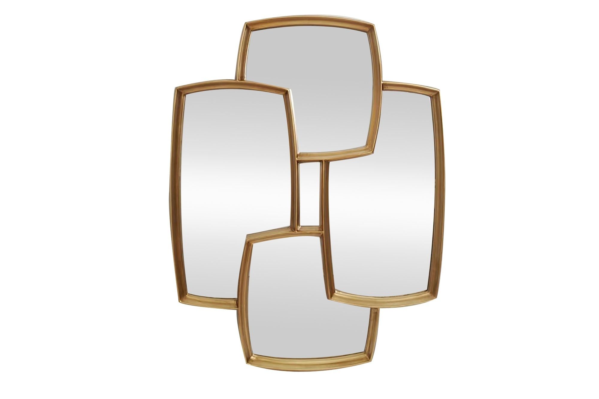 Goudkleurige Wandspiegel QUADRA – Elegante 90 cm Reflectie voor elke kamer