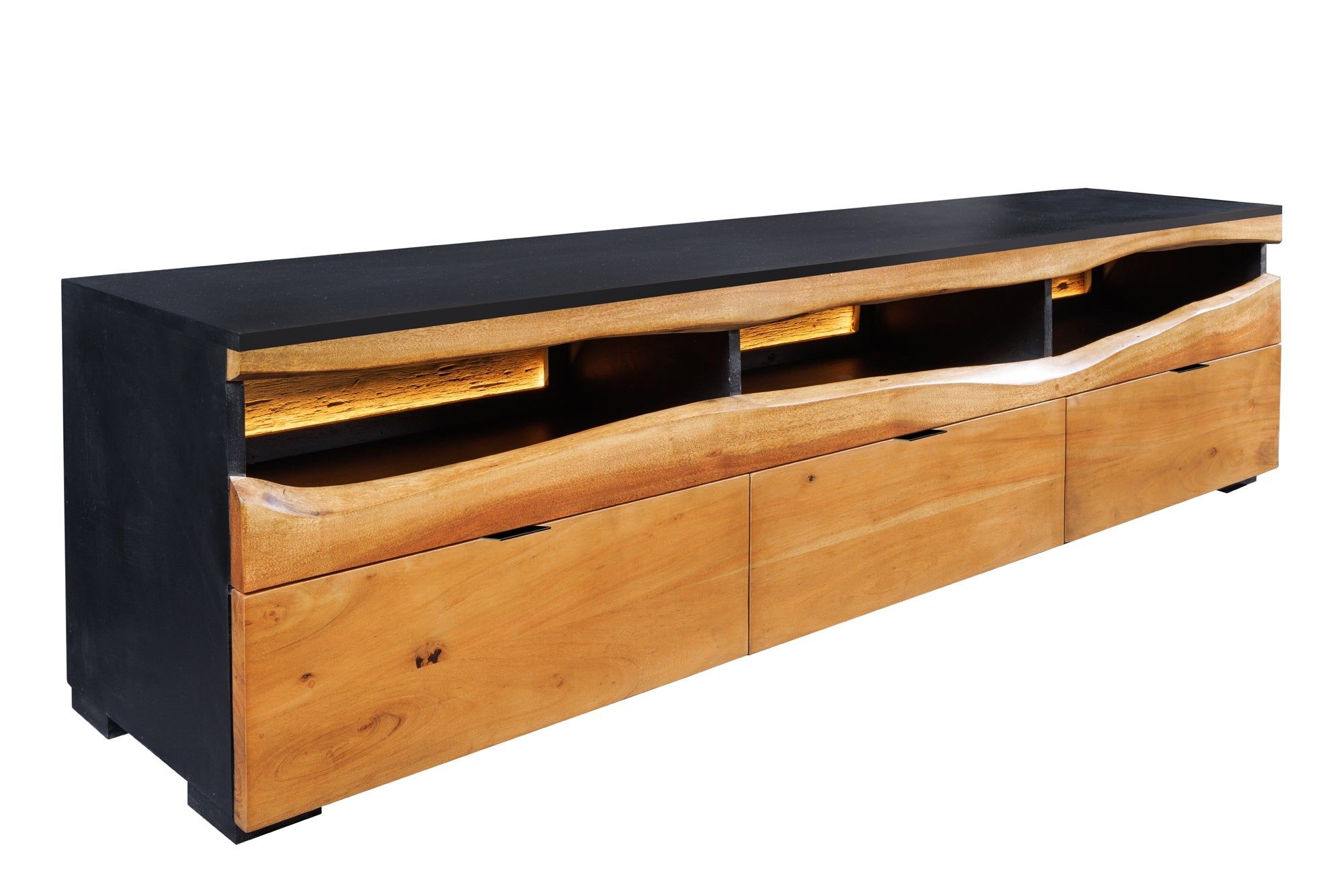 Grand Acacia TV‑bord 180 cm met LED‑verlichting – stijlvol en functioneel