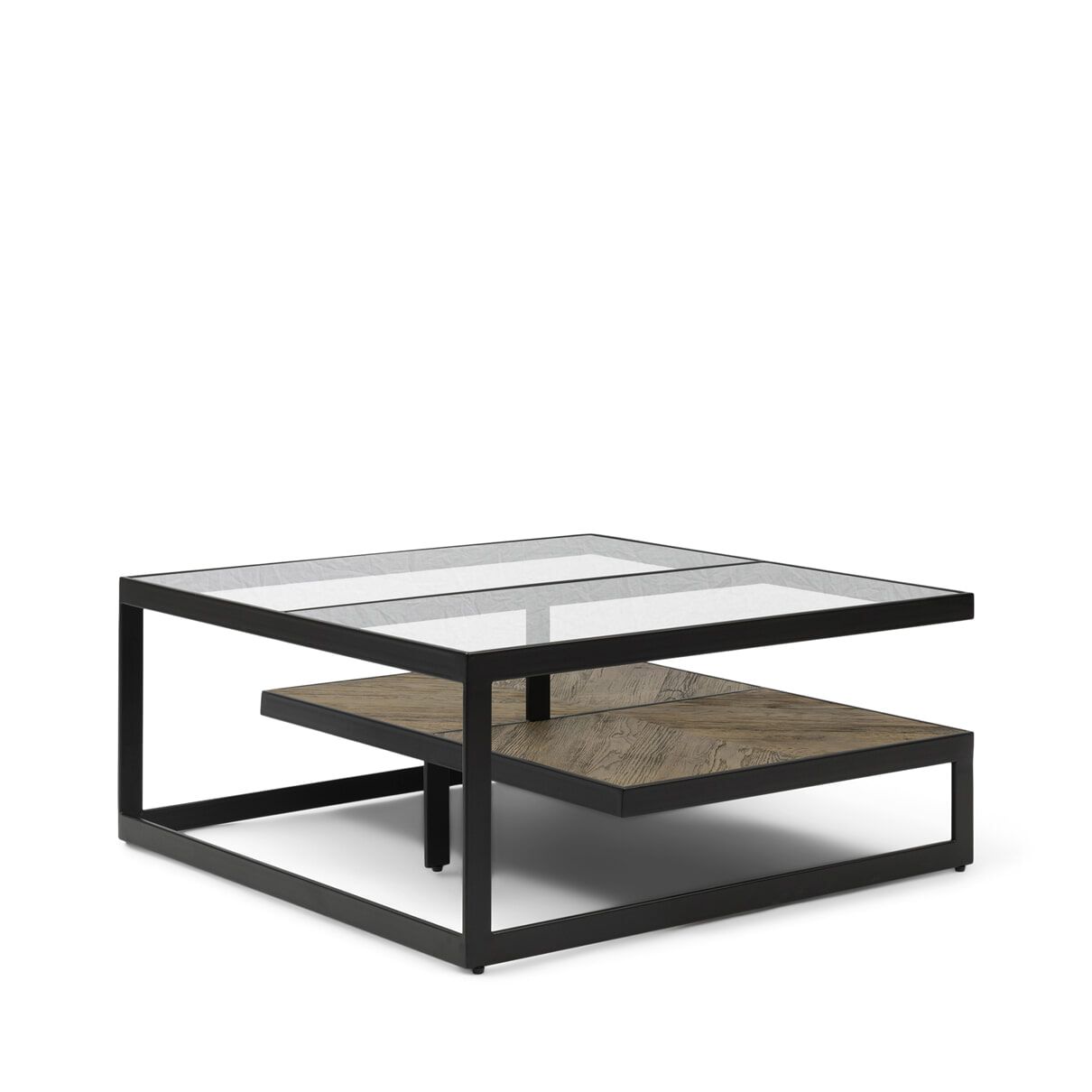 Graydon Salontafel – Industrieel design van gerecycled eiken en glas