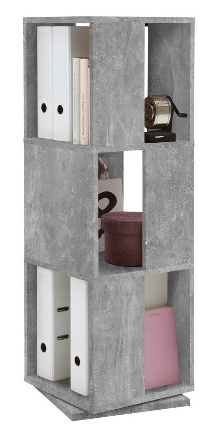 Grijze Beton Rotator Ordnerkast Tower – Draaibare Mappenkast 108 cm