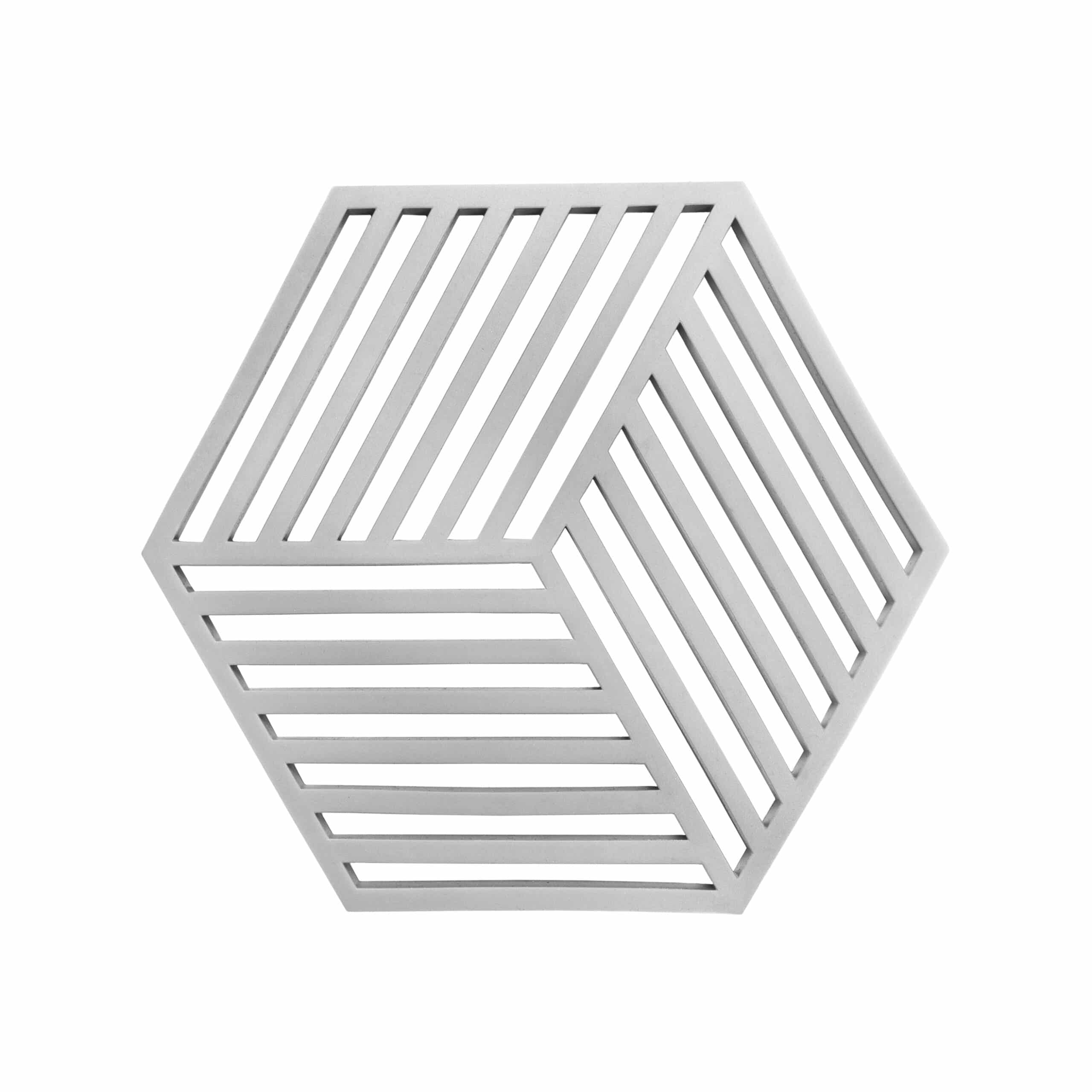 Grijze Krumble Hexagon‑pannenonderzetter – 16 × 14 cm siliconen