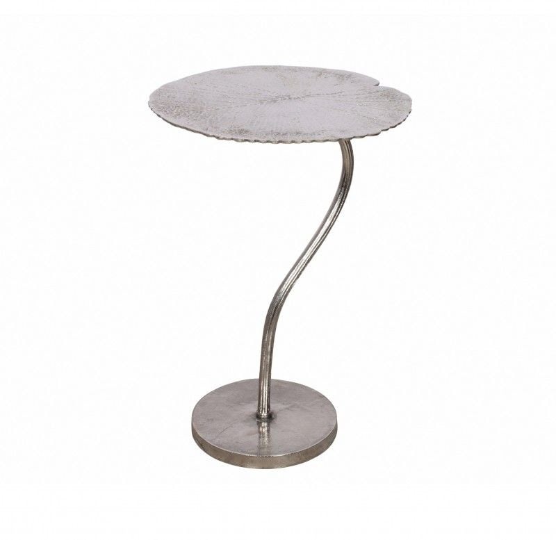 Handgemaakte Bijzettaafel Abstract Leaf – Modern Zilver Design van Invicta Interior