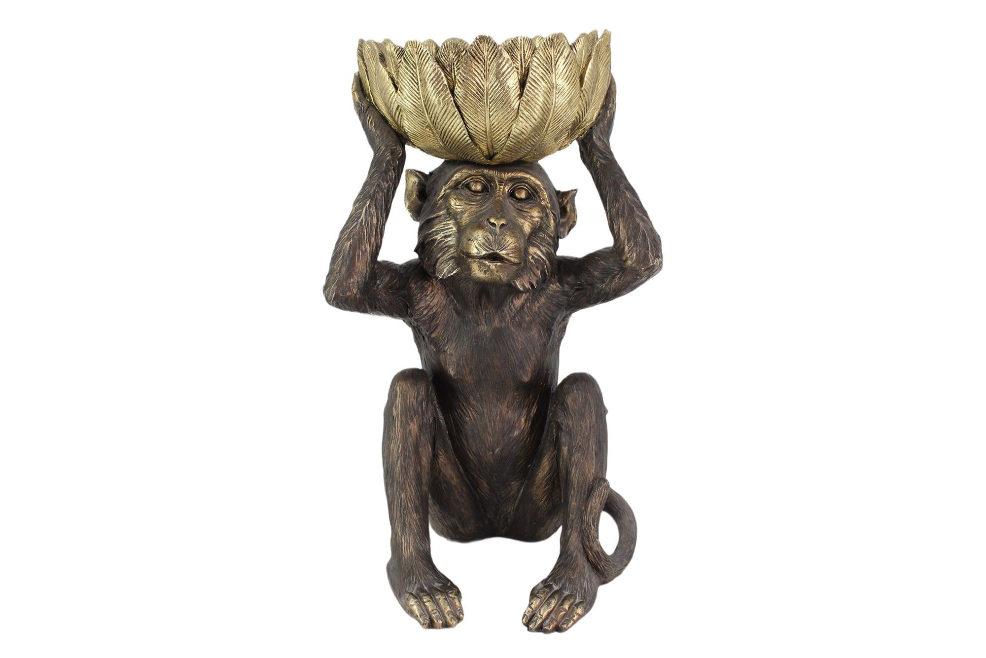 Handgemaakte decoratiefiguur AAP 50 cm – zwart‑goud schelpaccent van Invicta Interior