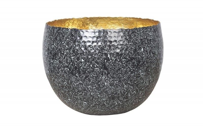 Handgemaakte decoratieve kom ORIENT 26 cm – Zilveren patina en gehamerd design