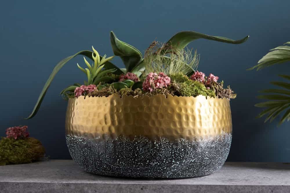 Handgemaakte decoratieve kom ORIENT – Gouden patina, 31 cm | Invicta Interior