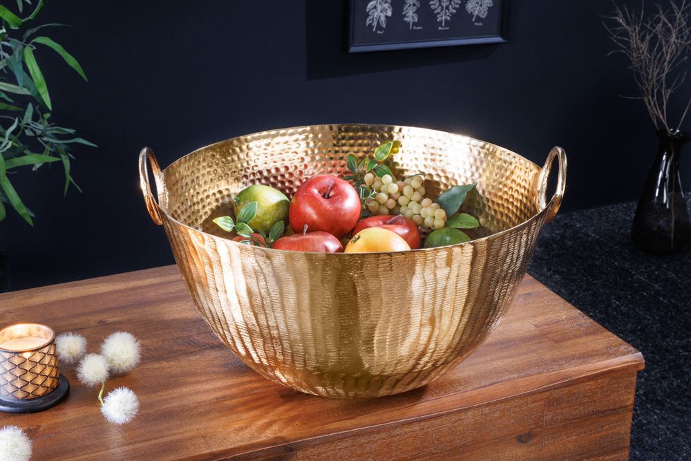 Handgemaakte gouden decoratieve kom ORIENT – 40 cm luxe metaaldesign