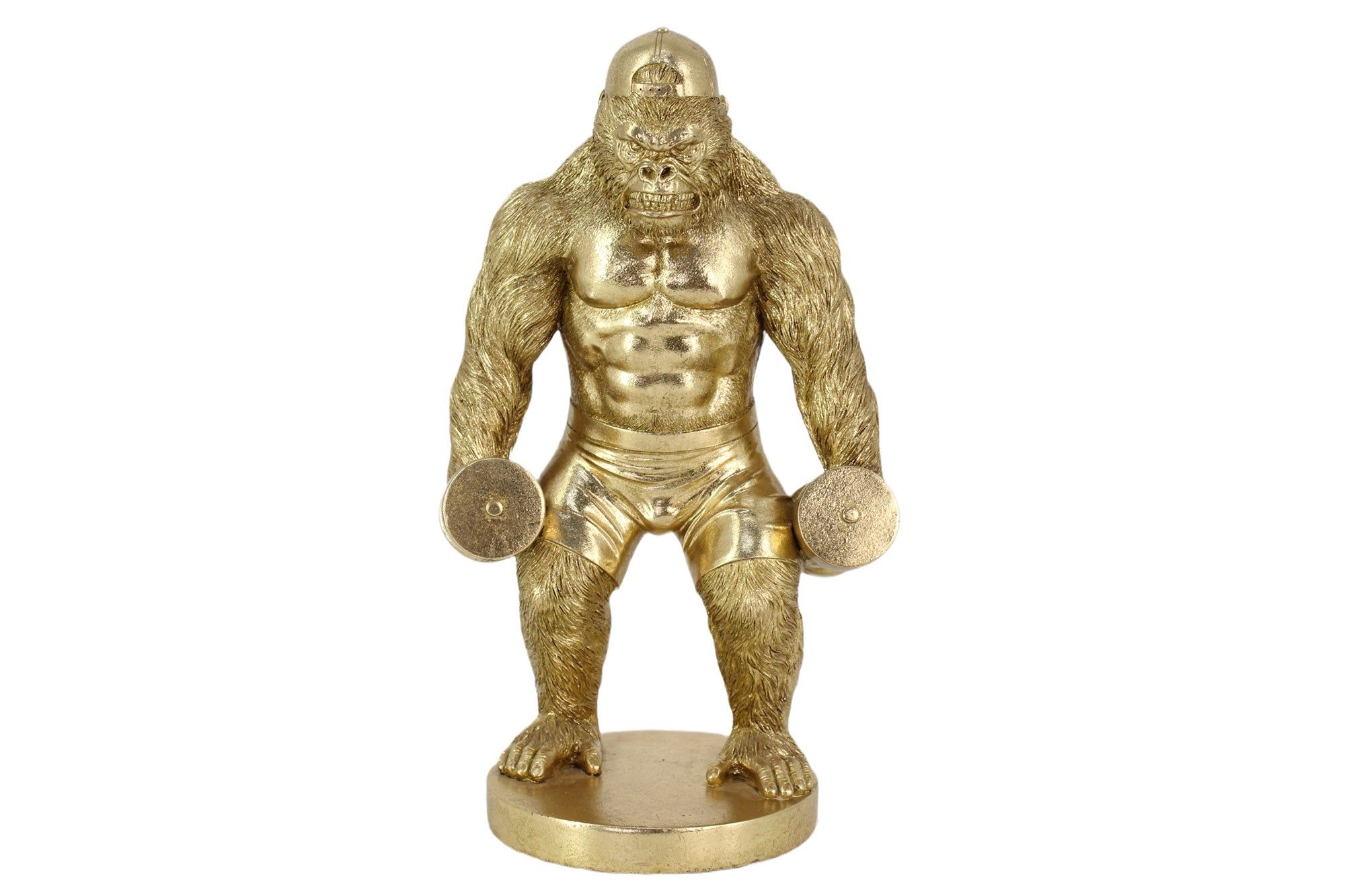 Handgemaakte gouden King Ape gorilla – 35 cm luxe decoratie van Invicta Interior