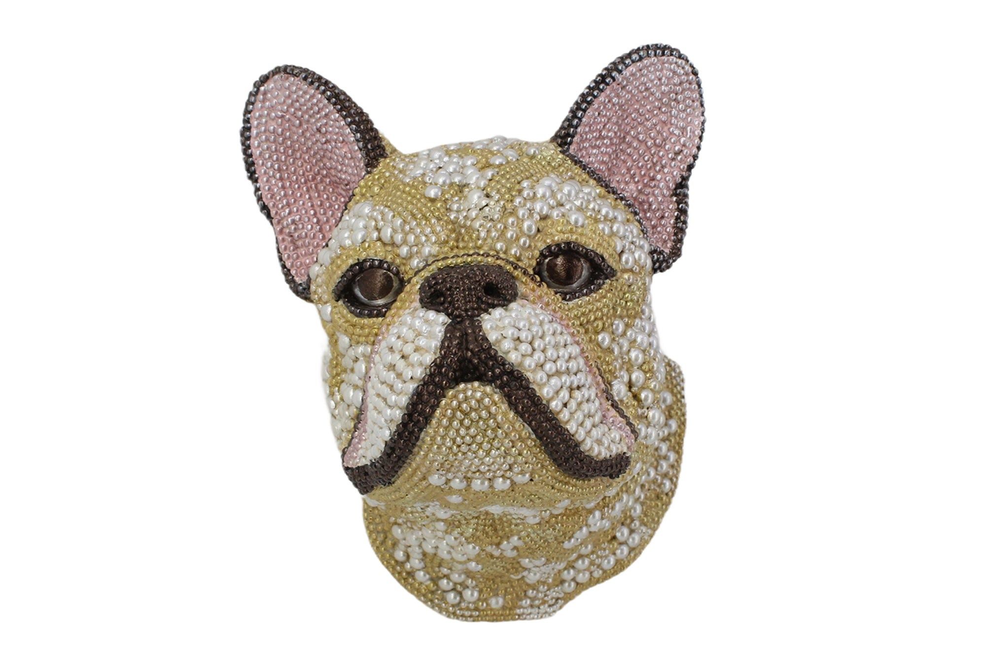 Handgemaakte Wanddecoratie Franse Bulldog – Kleurrijk Kunstwerk van 25 cm | Invicta Interior